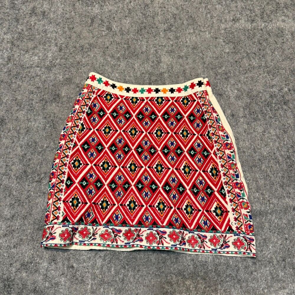 Topshop Womens Mini Skirt Size 4 Geometric Aztec Navajo Multicolor